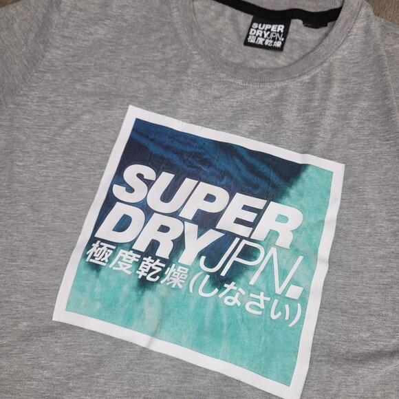 Superdry JPN. japan mens Grey Graphic logo T-Shirt size XL - Picture 4 of 4
